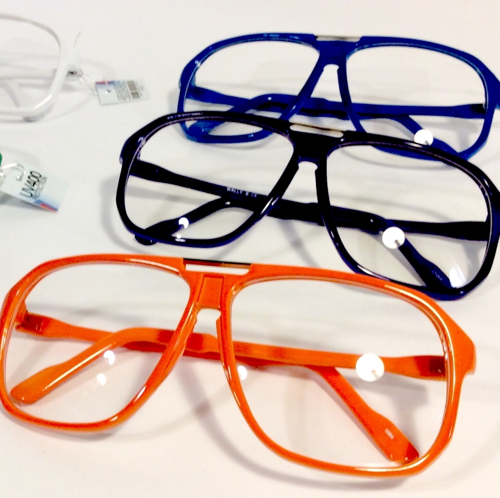 Orange Hot Colorful Clear Frame Glasses